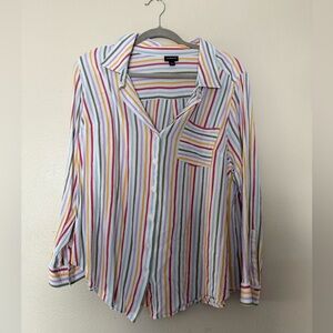 Striped Button-Up Women's Top